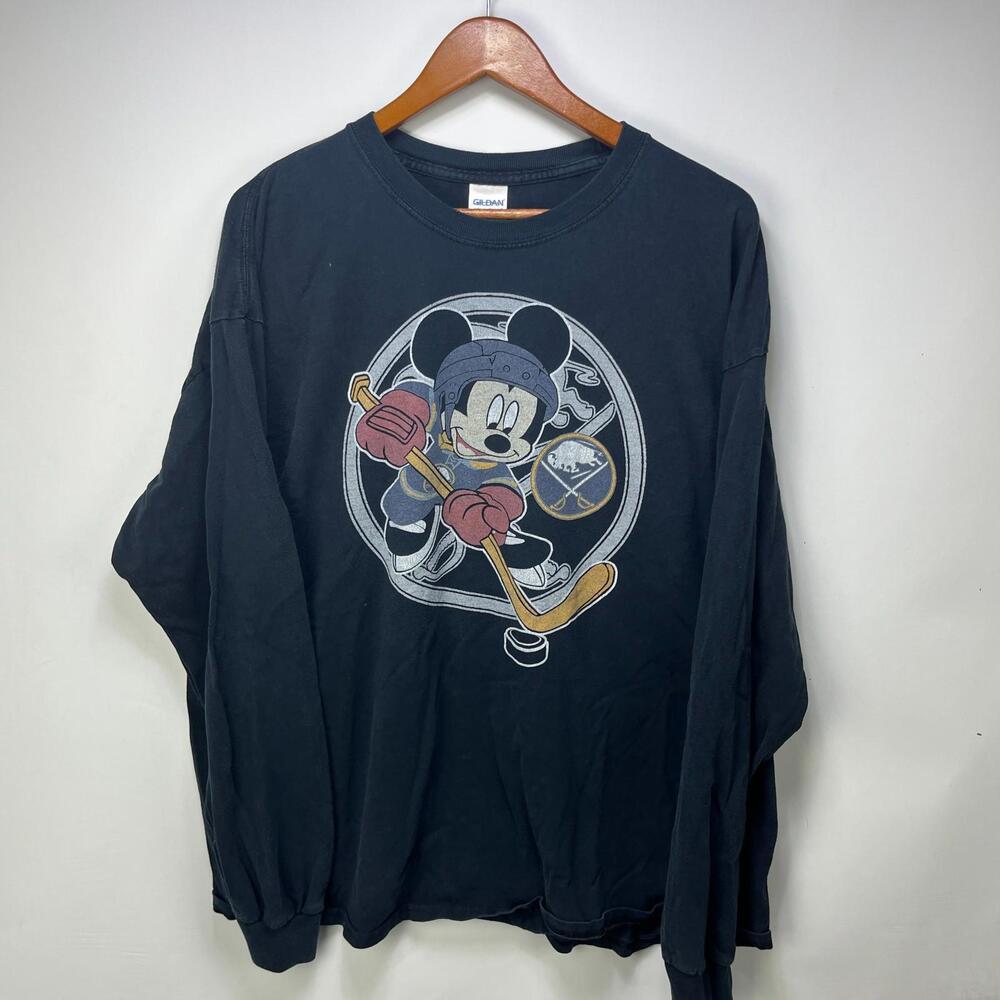 Vintage Buffalo Sabres NHL Mickey Long Sleeve Shirt 2XL